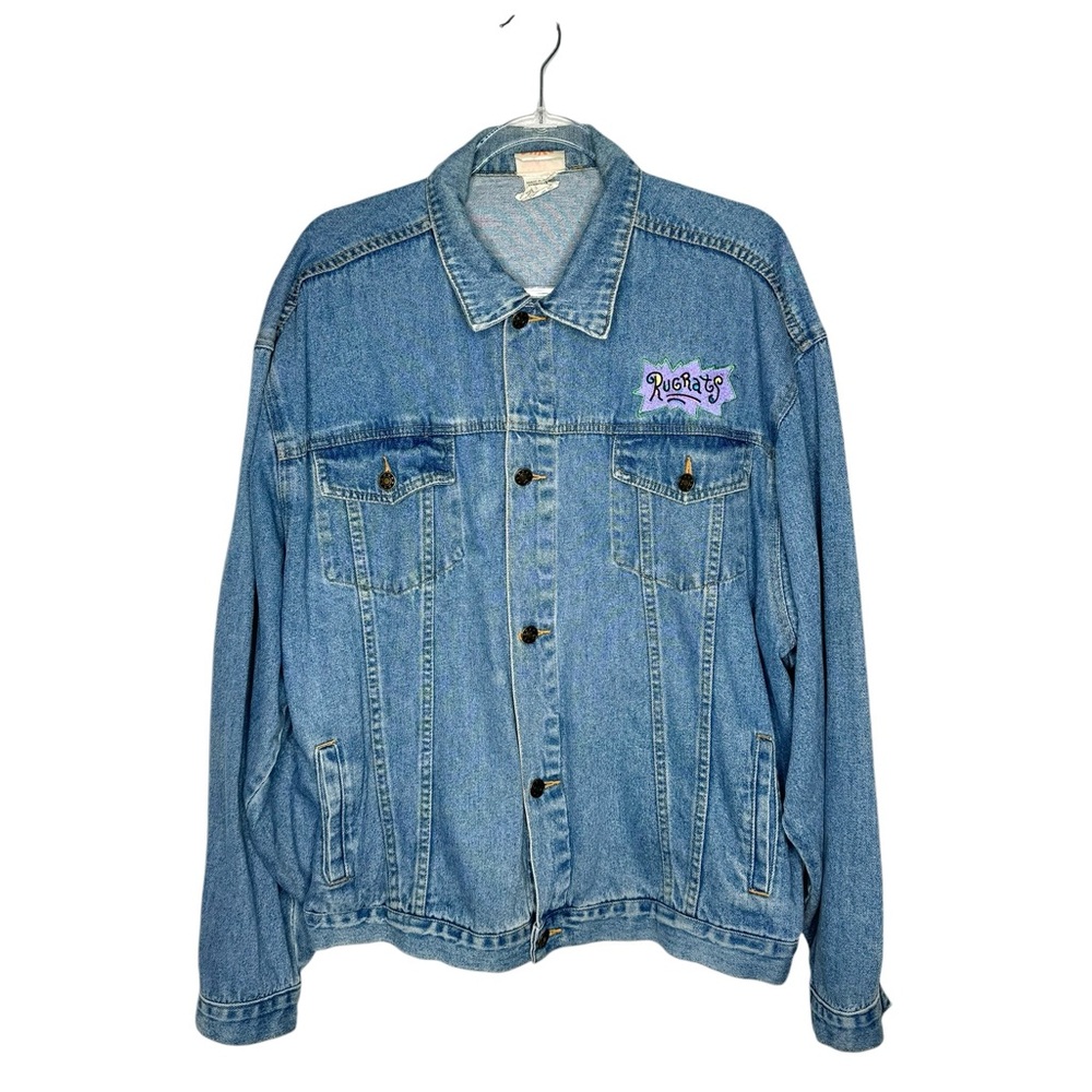 Vintage | 90s Y2K Nickelodeon Rugrats Denim Jacket Tommy & Chuckie XL